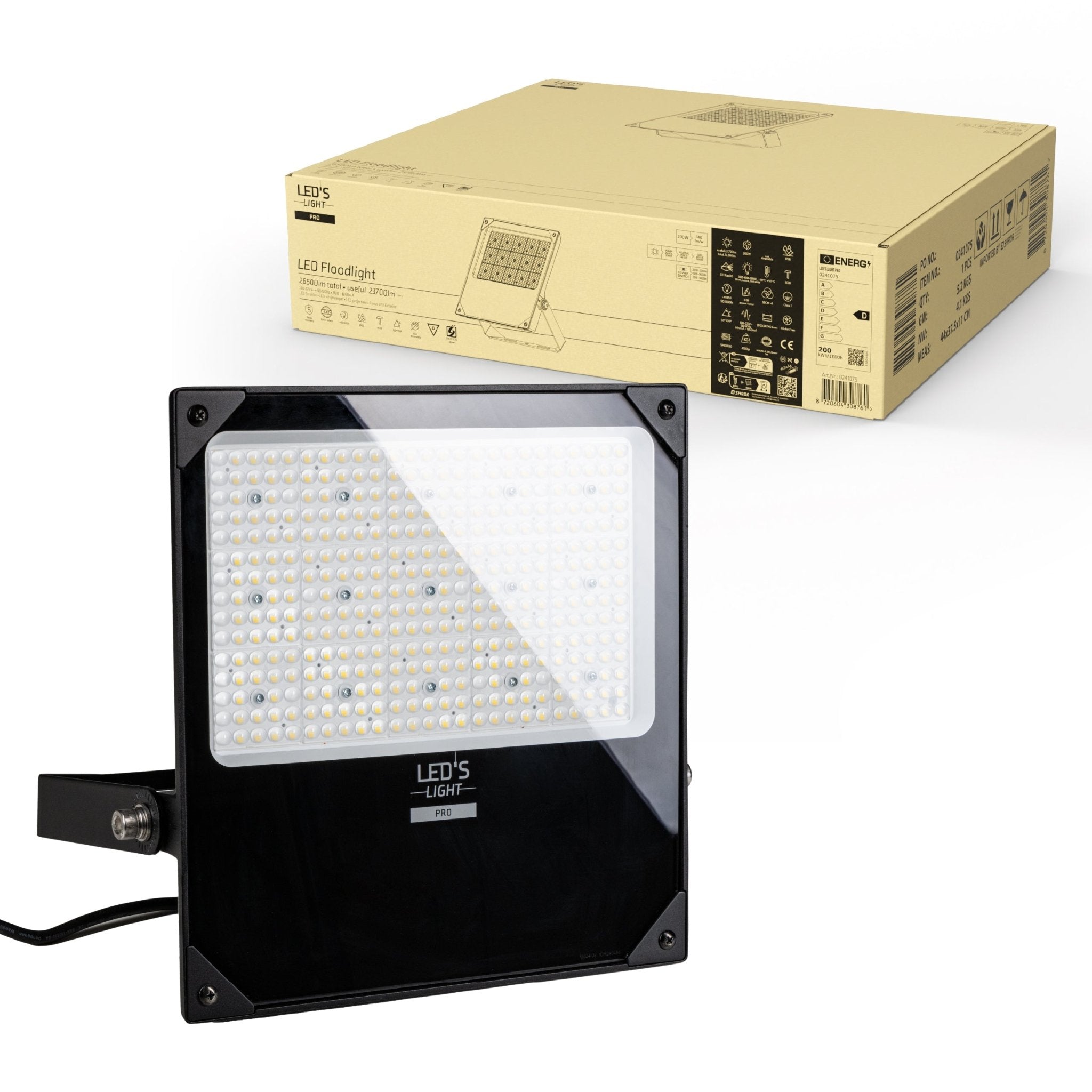 LED's Light Professionele LED Schijnwerper 28000 - 3 lichtstanden - Waterdicht - 200 watt - LED.nl