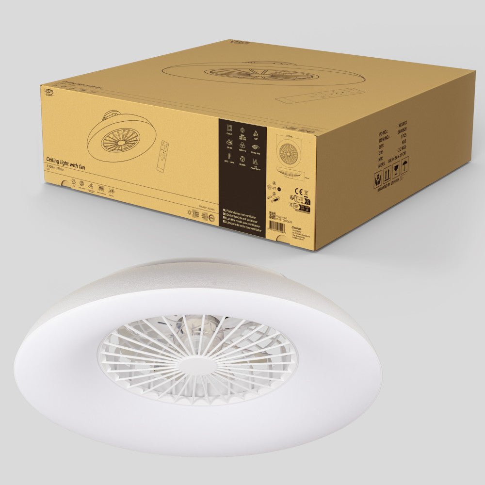 LED's Light RGB Plafondlamp met ventilator - 54W 3950lm 2700K/6500K/RGB - Ø600mm IP20 - Dimbaar Plafondventilatoren LED.nl