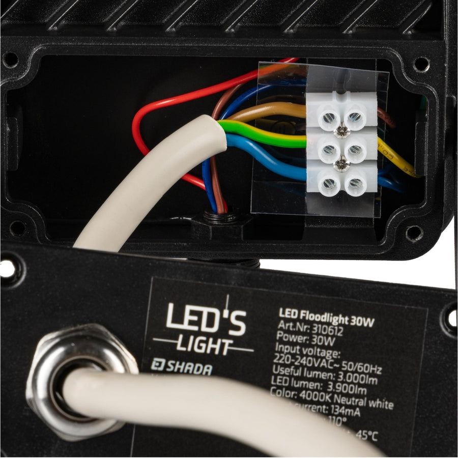 LED's Light Schijnwerper met Bewegingssensor 3600 - Waterdicht & Kantelbaar - 30W Schijnwerpers LED.nl