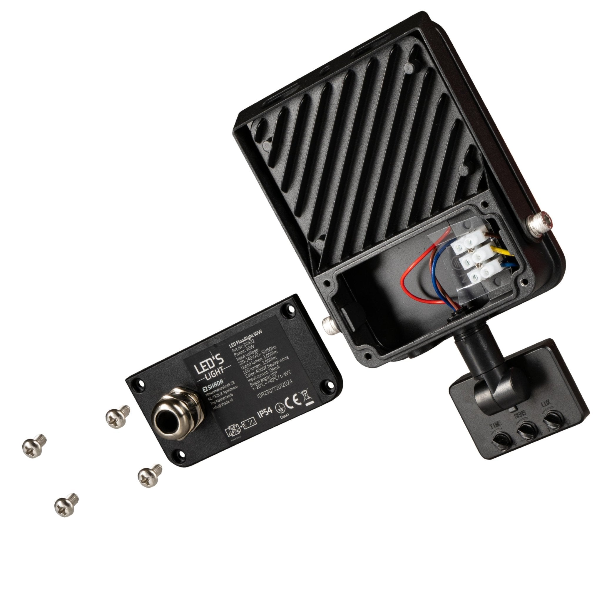 LED's Light Schijnwerper met Bewegingssensor 3600 - Waterdicht & Kantelbaar - 30W - LED.nl