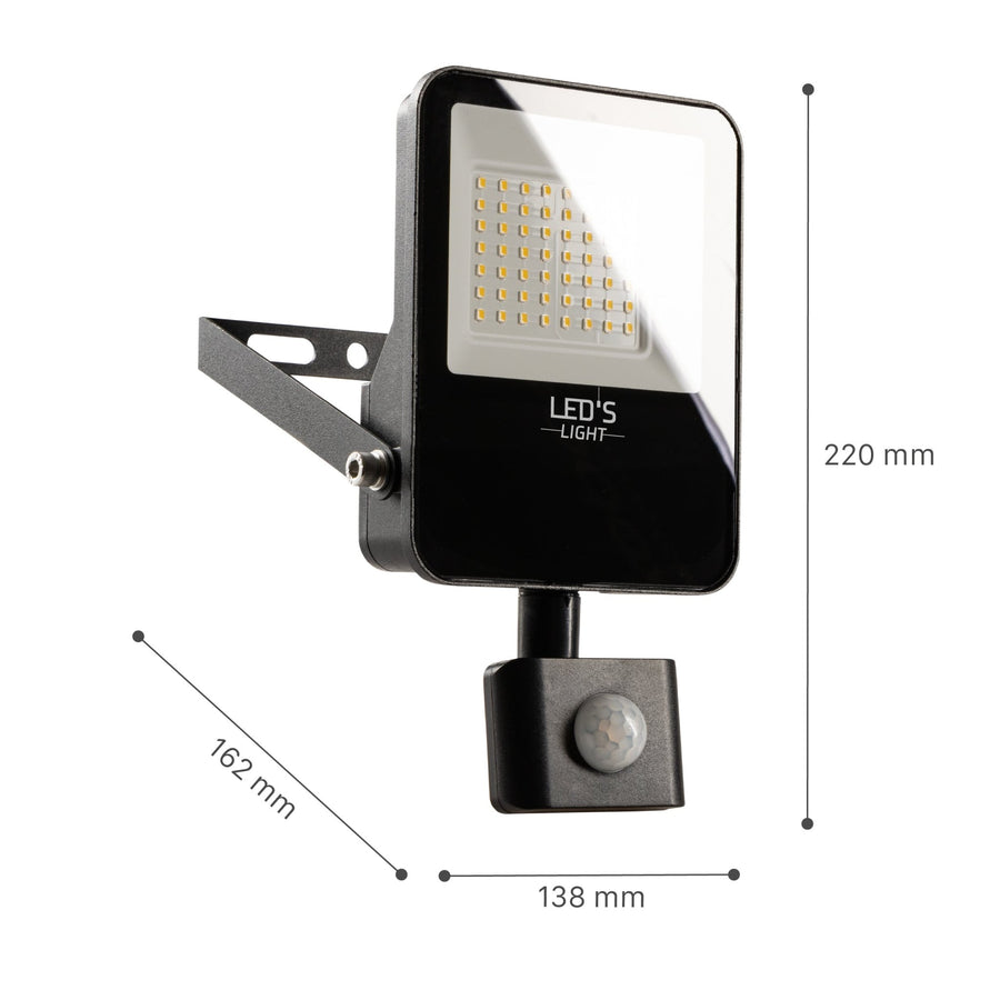 LED's Light Schijnwerper met Bewegingssensor 3600 - Waterdicht & Kantelbaar - 30W Schijnwerpers LED.nl
