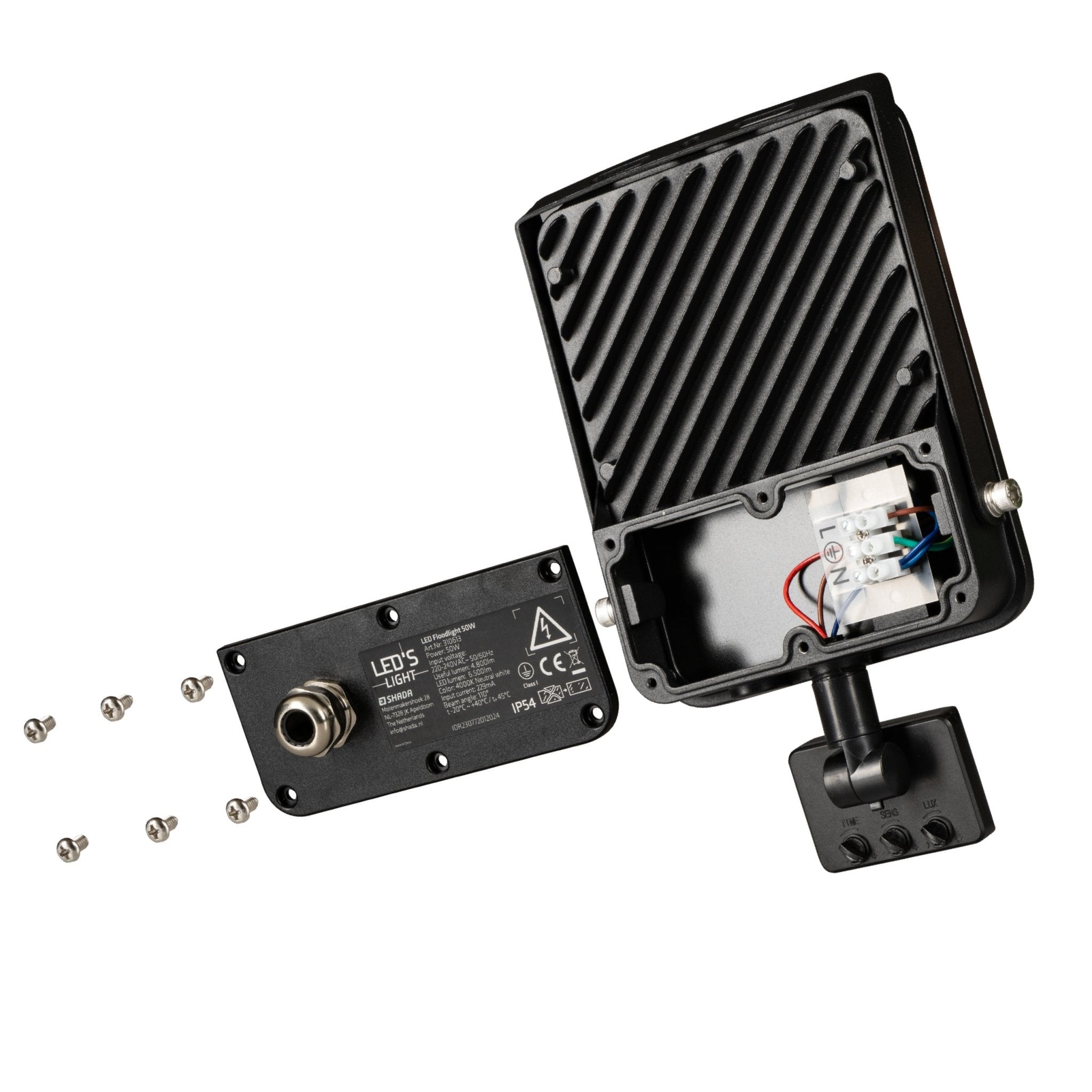 LED's Light Schijnwerper met Bewegingssensor 6000 - Waterdicht & Kantelbaar - 50W - LED.nl