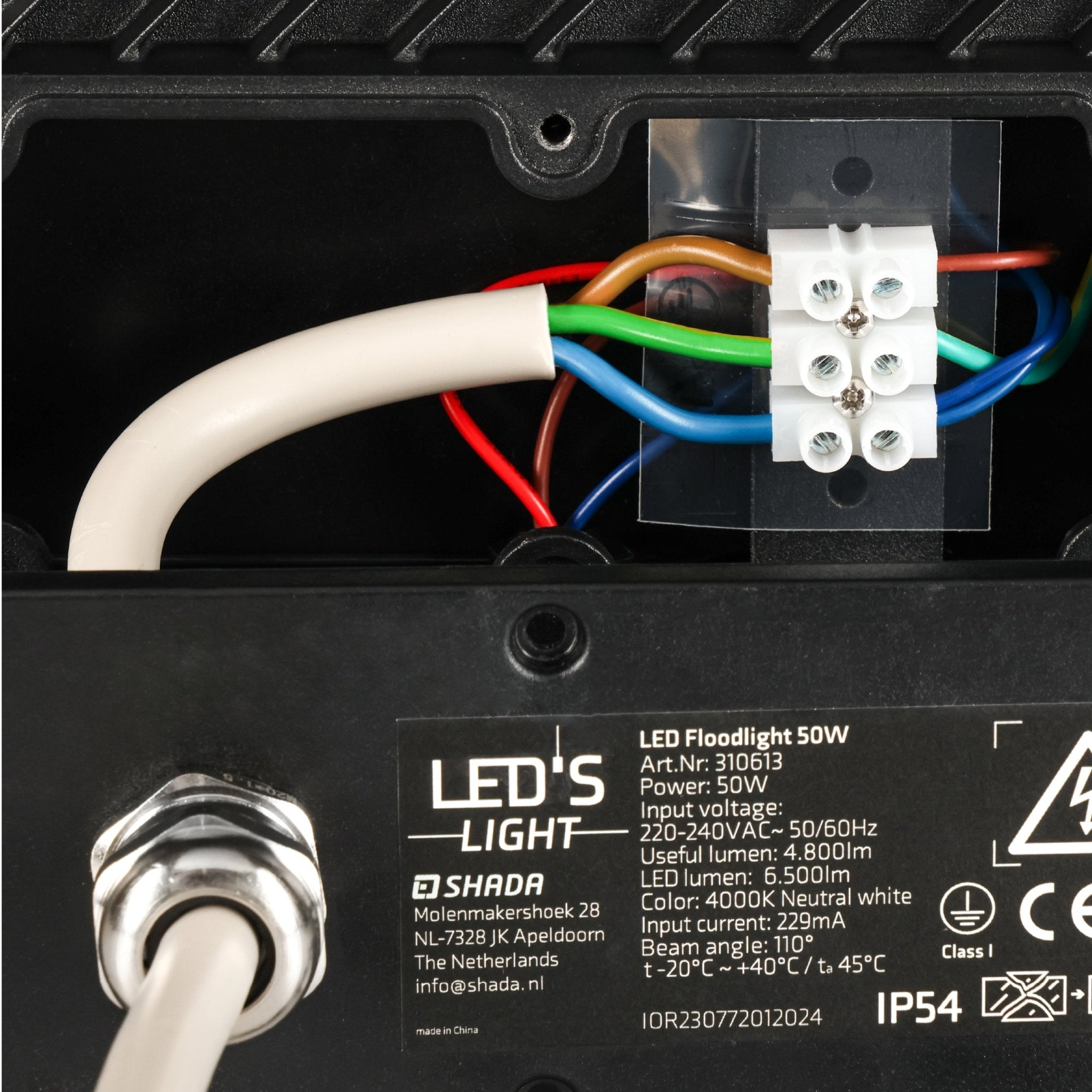 LED's Light Schijnwerper met Bewegingssensor 6000 - Waterdicht & Kantelbaar - 50W - LED.nl