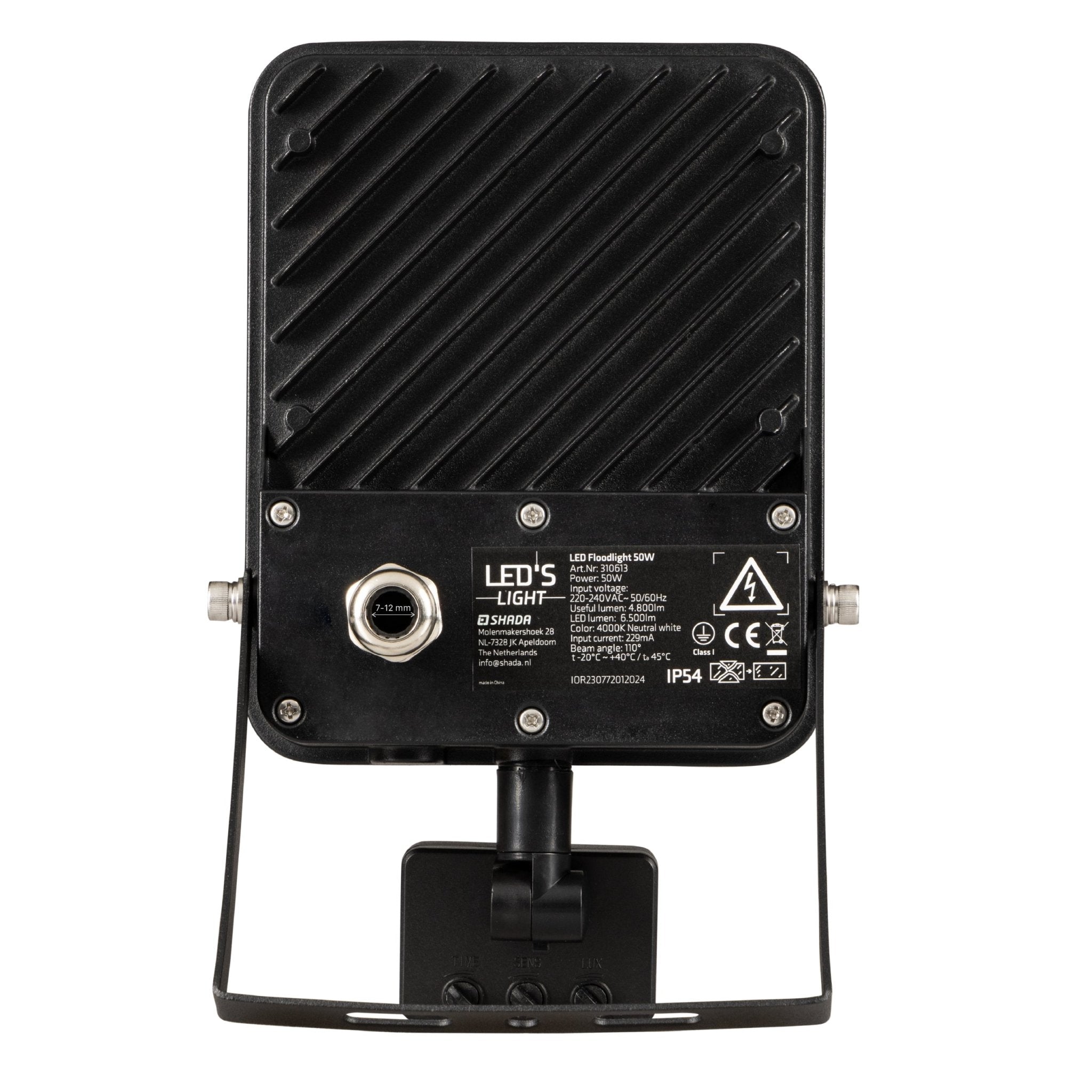 LED's Light Schijnwerper met Bewegingssensor 6000 - Waterdicht & Kantelbaar - 50W - LED.nl
