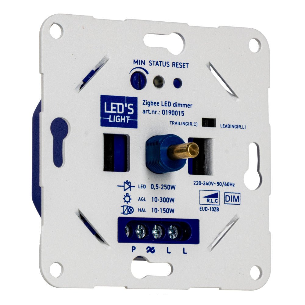 LED's Light Smart Zigbee LED dimmer - 300 watt - Geschikt voor fase afsnijding (trailing edge) & fase aansnijding (leading edge) - Inbouw dimmer - Universeel Dimmers LED.nl
