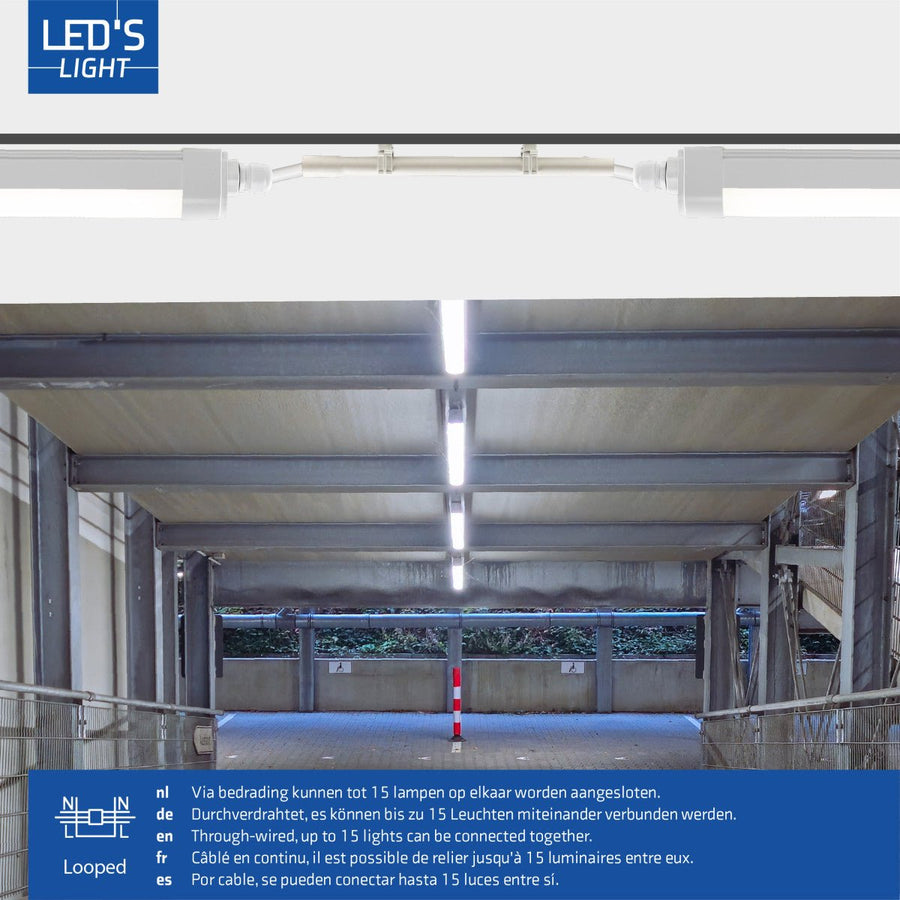 4 PACK - LED's Light TL armatuur met Strip - Koppelbaar - 46W 150cm 5520lm 4000K LED.nl