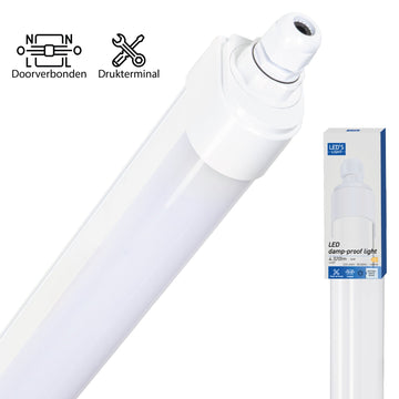 LED-Leuchte mit LED-Streifen – bis zu 15 Lampen anschließbar – 46 W, 150 cm, 5520 lm, 4000 K - LED.de