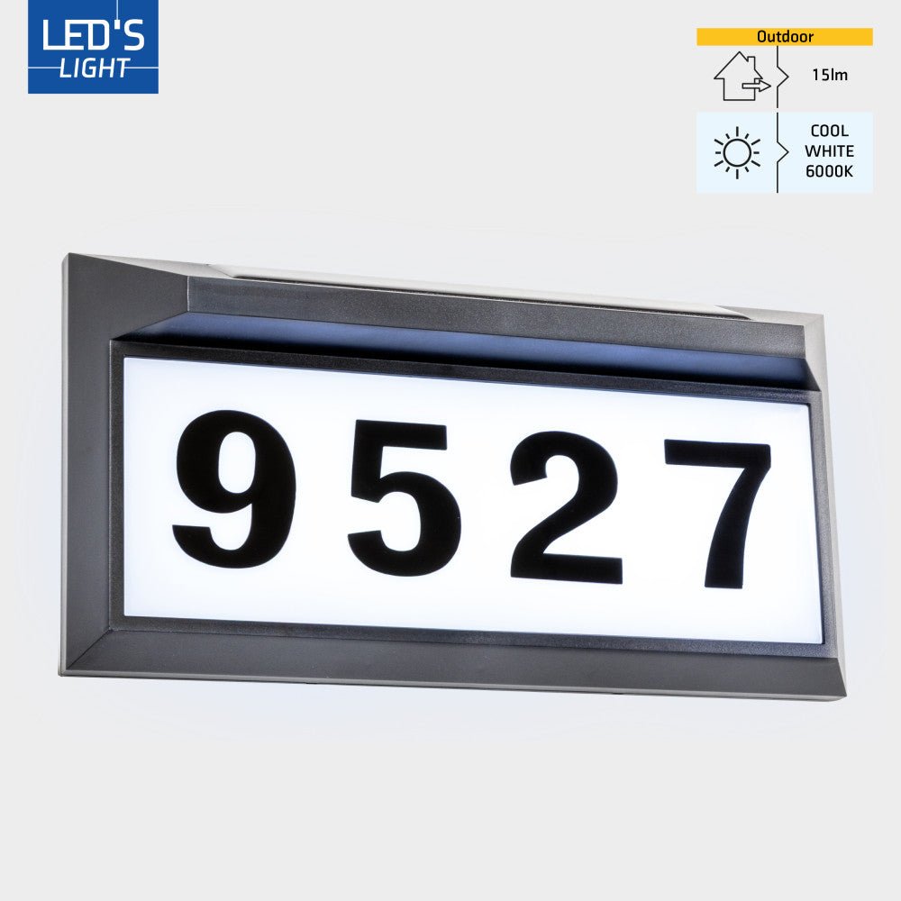 LED's Light zonnepaneel Solar-LED huisnummerbord set Wandlampen LED.nl