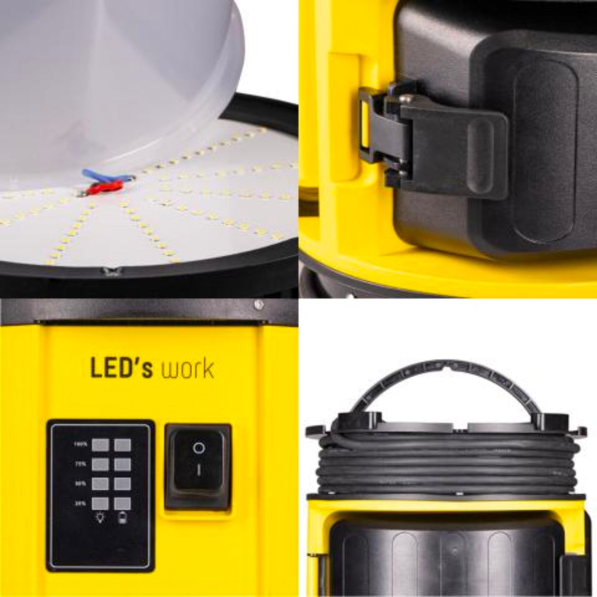 LED's Work HybridPro Bouwlamp 12000 - Werkt zowel op accu als netstroom - 80W - IP55 & Rough Service Tested - LED.nl