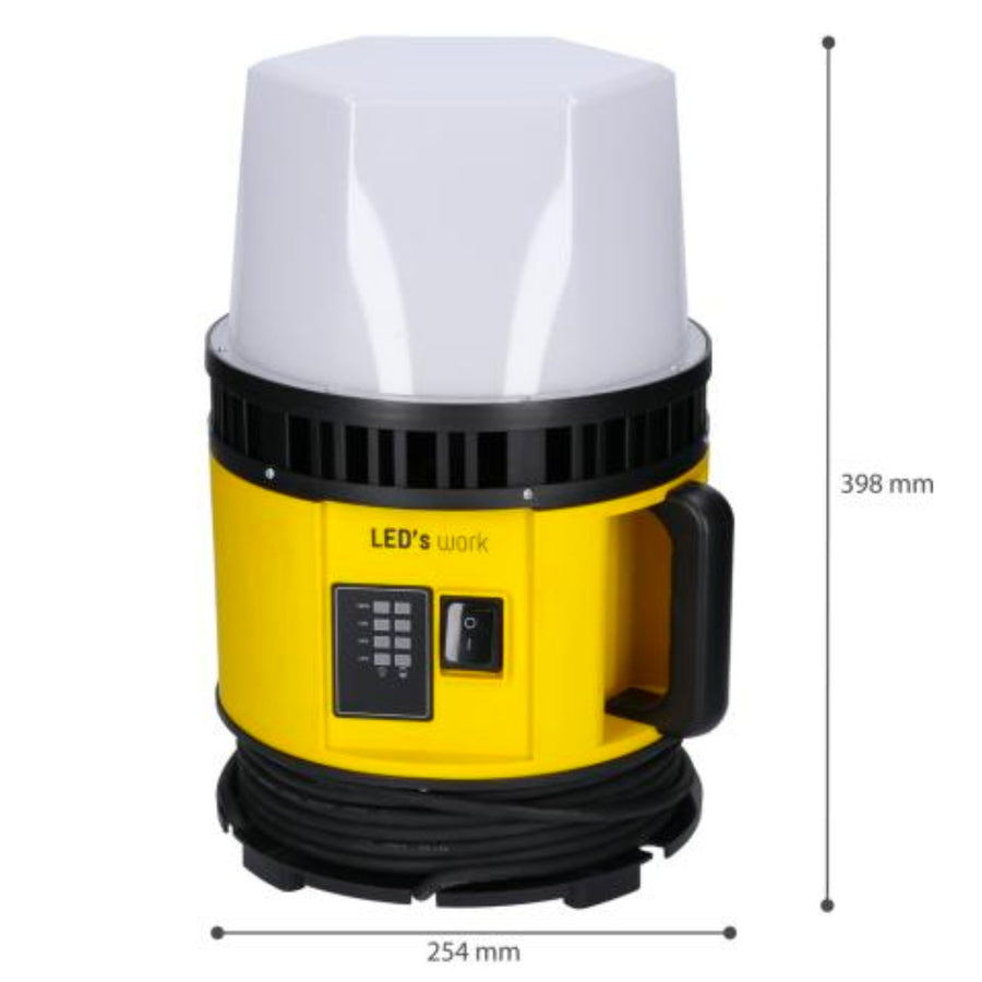 LED's Work 18V HybridPro Bouwlamp 12000lm - 360 graden licht - op accu en netstroom - 80W - IP55 & Rough Service Tested Werklampen LED.nl