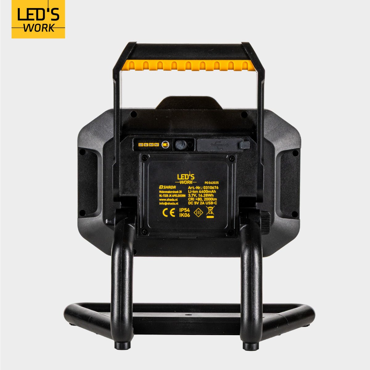 LED's Work LED Bouwlamp oplaadbaar 2000 - Werkt draadloos op accu - Stof - en waterdicht - LED.nl