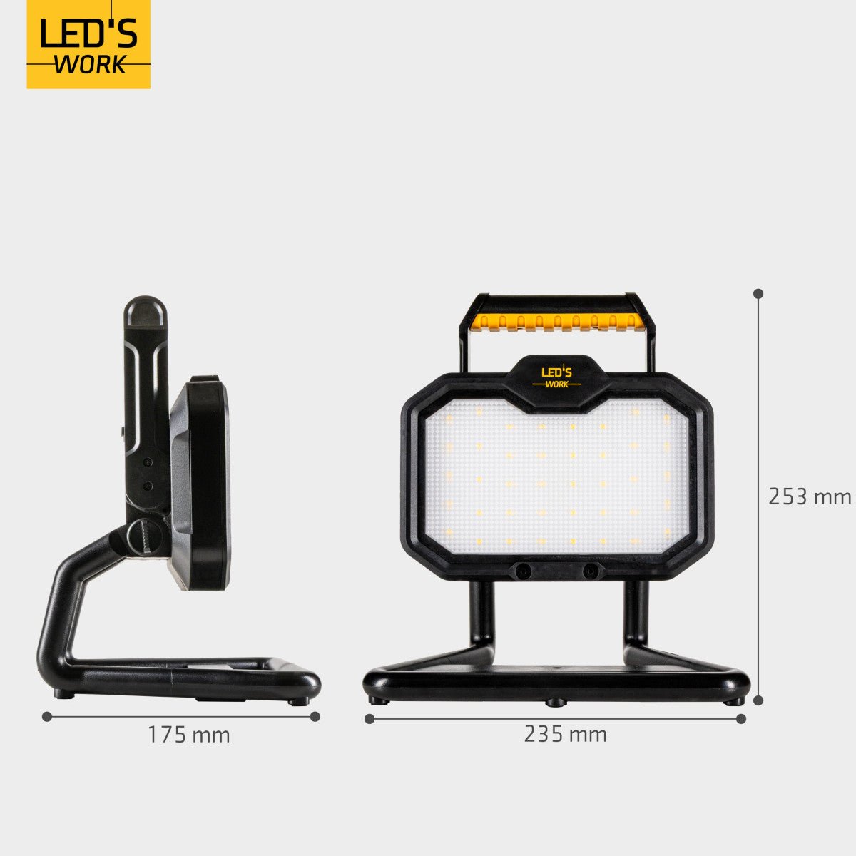 LED's Work LED Bouwlamp oplaadbaar 2000 - Werkt draadloos op accu - Stof - en waterdicht - LED.nl