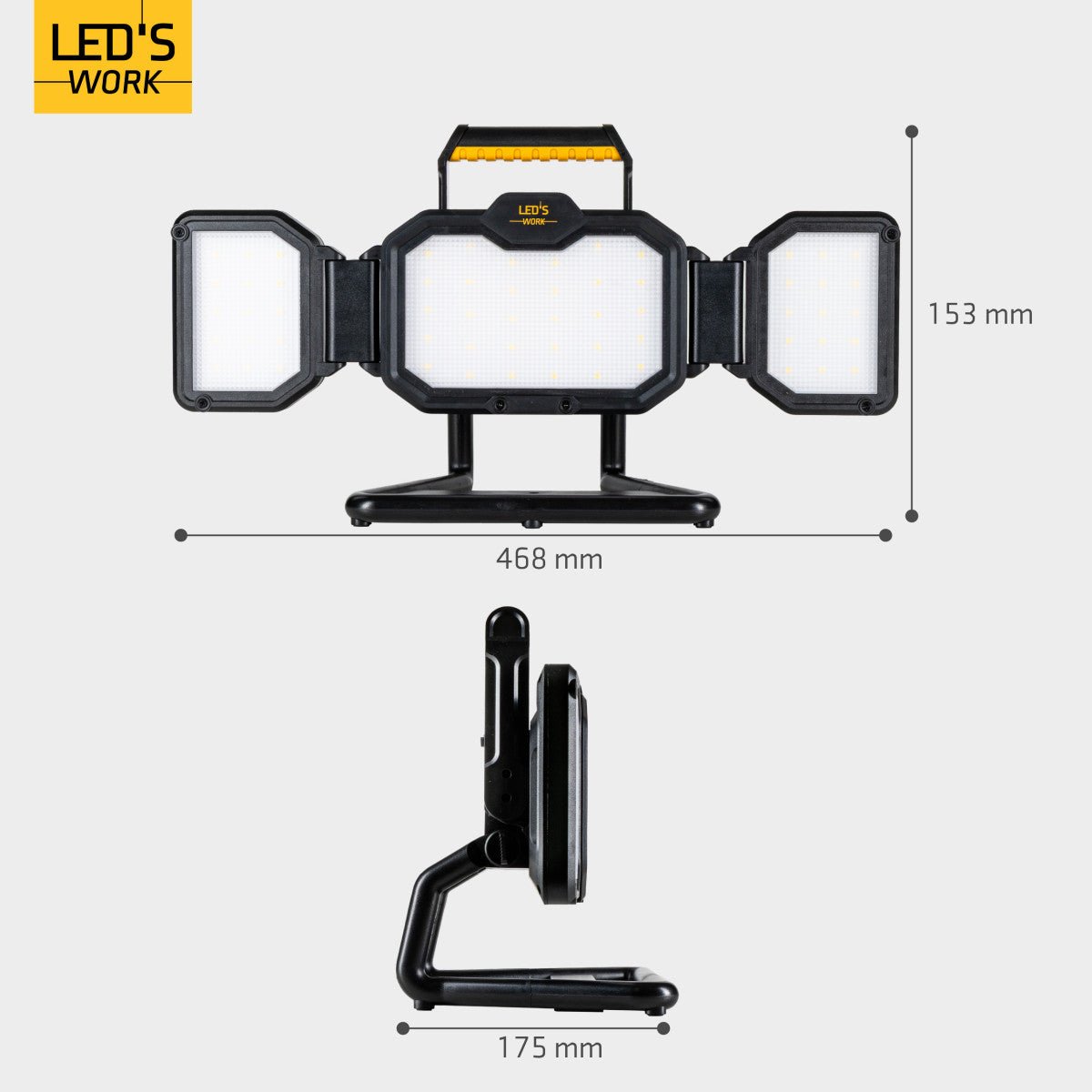 LED's Work LED Bouwlamp oplaadbaar 4000 - Werkt draadloos op accu - Stof - en waterdicht - LED.nl