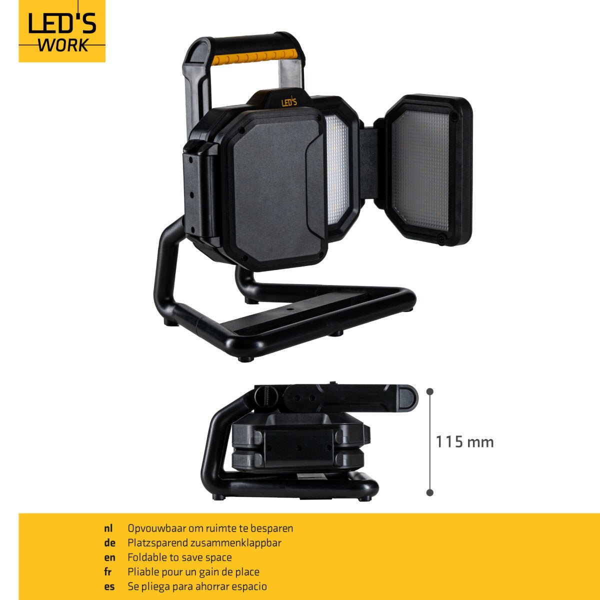 LED's Work LED Bouwlamp oplaadbaar 4000 - Werkt draadloos op accu - Stof - en waterdicht - LED.nl