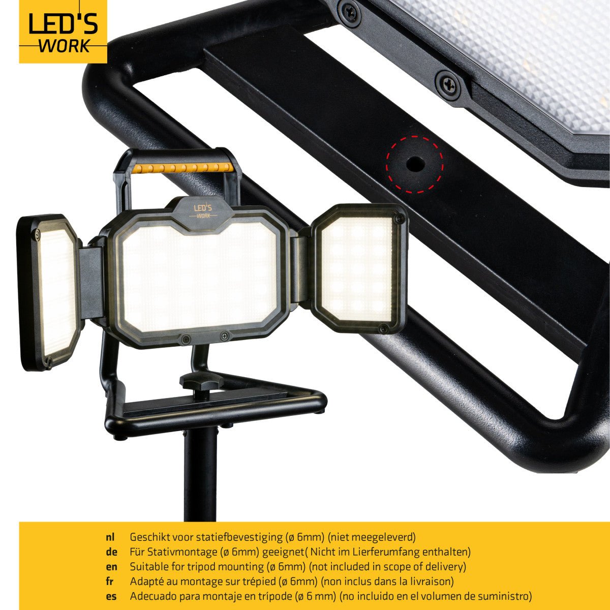 LED's Work LED Bouwlamp oplaadbaar 4000 - Werkt draadloos op accu - Stof - en waterdicht - LED.nl