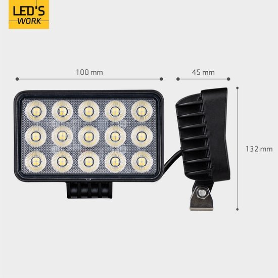LED's Work LED Schijnwerper voor voertuigen - Geschikt voor tractor, vrachtwagen, auto, bus en schip - 45W - LED.nl
