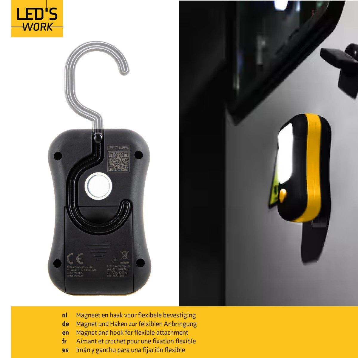 LED's Work MINI Werklamp op batterijen - Draadloos - Werkt op 3 AAA batterijen - LED.nl