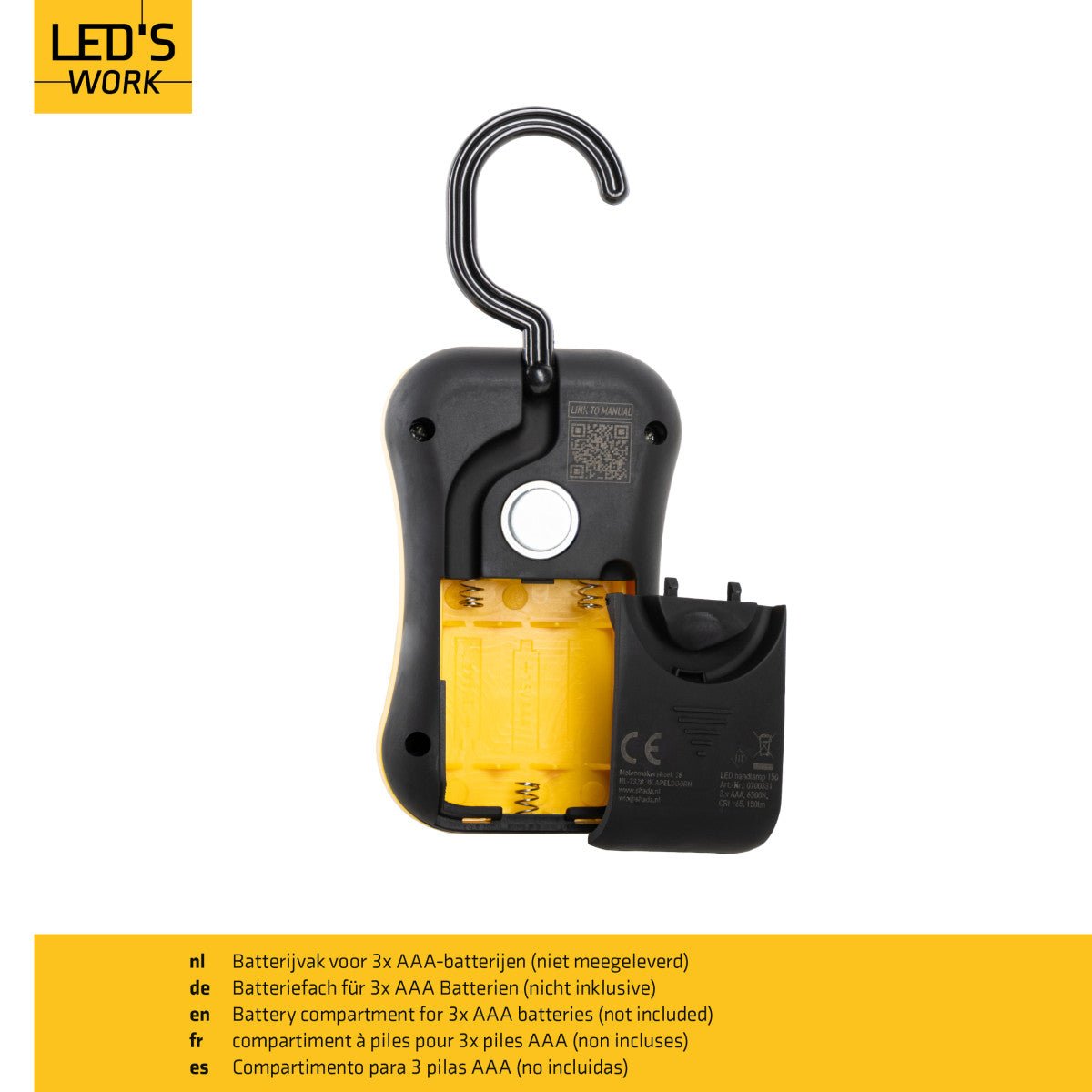 LED's Work MINI Werklamp op batterijen - Draadloos - Werkt op 3 AAA batterijen - LED.nl