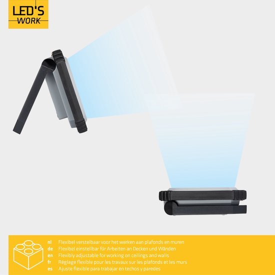 LED's Work Oplaadbare LED werklamp met accu 700 - Draadloos en draagbaar - 10W - LED.nl