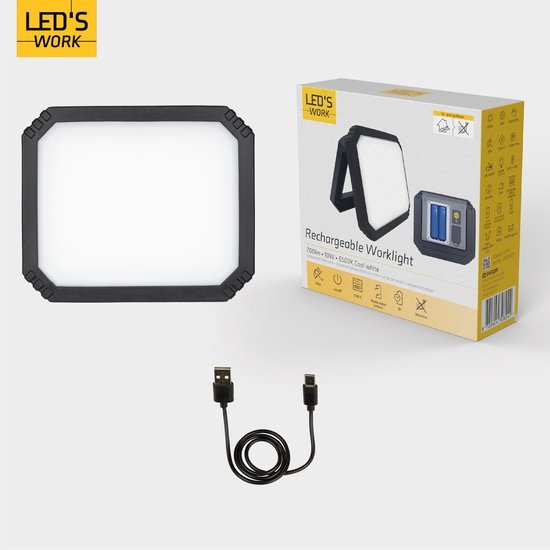 LED's Work Oplaadbare LED werklamp met accu 700 - Draadloos en draagbaar - 10W - LED.nl