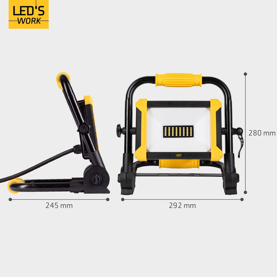 LED-Arbeitsleuchte, faltbar, Bauleuchte 3900 – 30 W LED – 3 Meter Kabel - LED.de