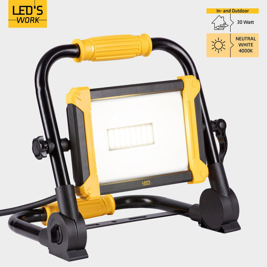 LED-Arbeitsleuchte, faltbar, Bauleuchte 3900 – 30 W LED – 3 Meter Kabel - LED.de