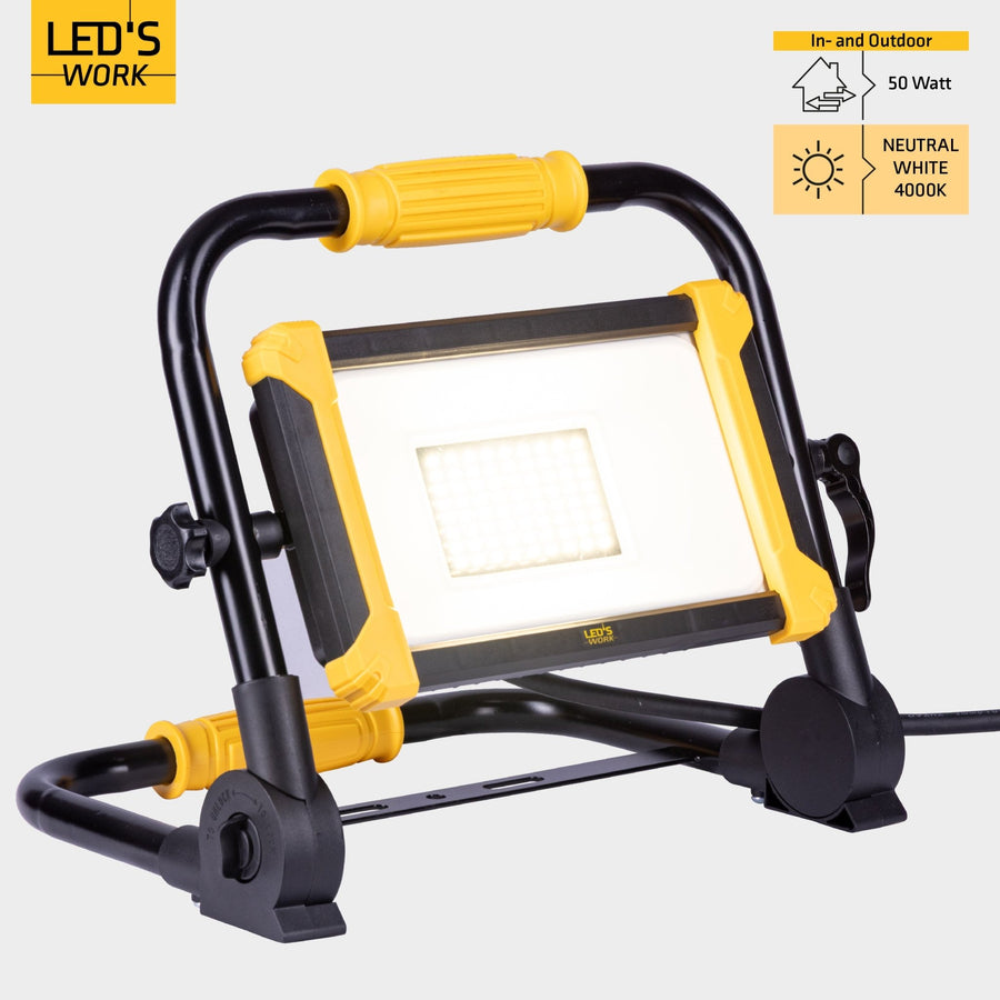 Zusammenklappbare LED-Bauleuchte 6400 - 50 W - 5 Meter Kabel - LED.de