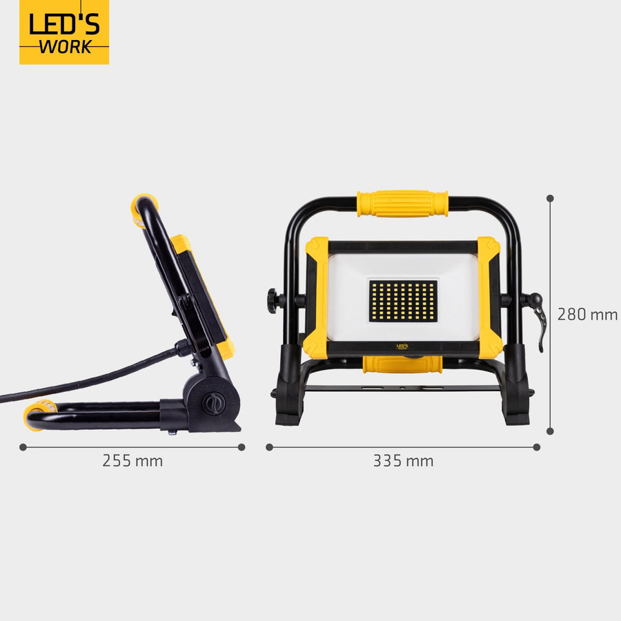 Zusammenklappbare LED-Bauleuchte 6400 - 50 W - 5 Meter Kabel - LED.de