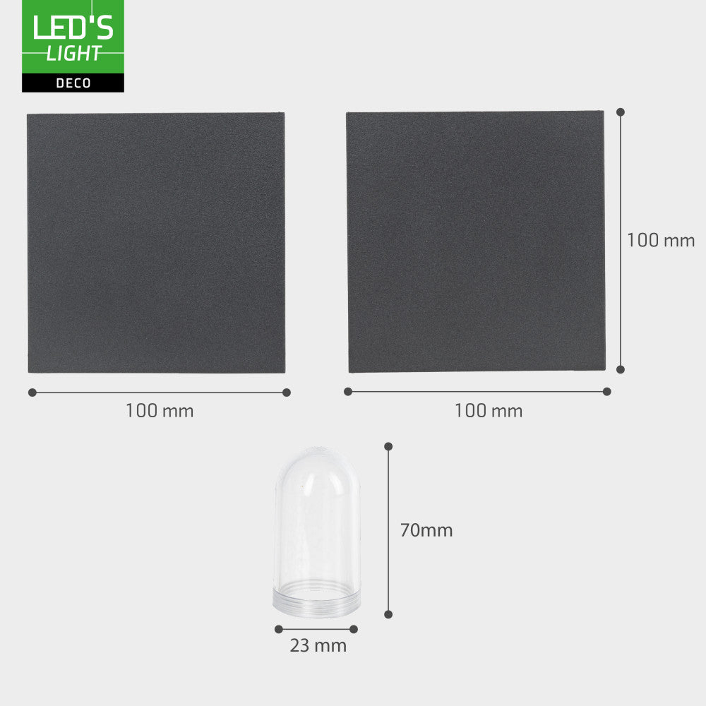 Lumo Cube Antraciet - Wandarmatuur zonder lichtbron - Excl 1xG9 - IP65 - LED.nl