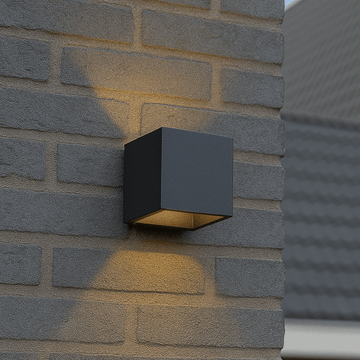 Lumo Cube Anthrazit – Wandleuchte ohne Leuchtmittel – ohne 1xG9 – IP65 - LED.de