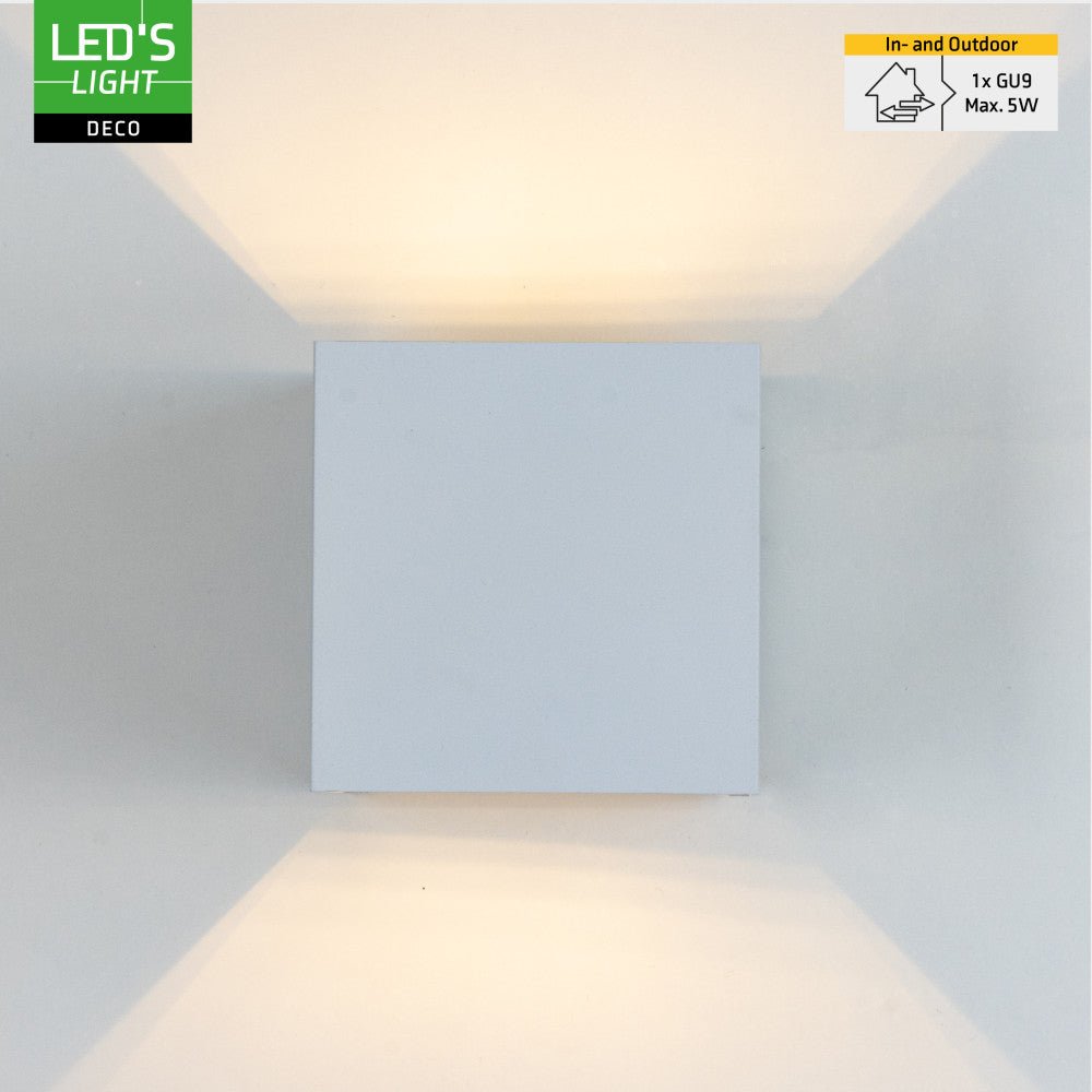 Lumo Cube Wit - Wandarmatuur zonder lichtbron - Excl 1xG9 - IP65 - LED.nl