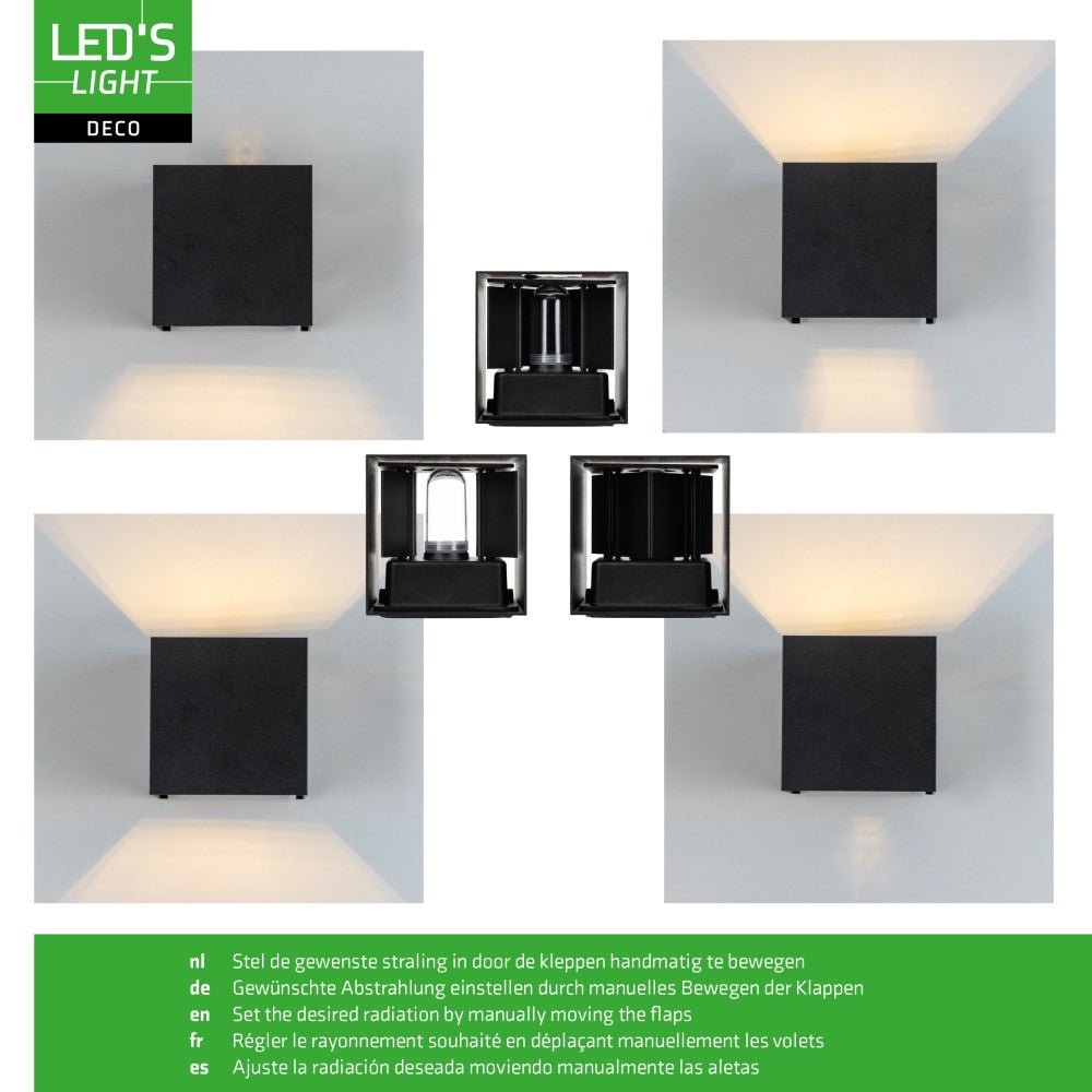 Lumo Cube Zwart - Wandarmatuur zonder lichtbron - Excl 1xG9 - IP65 - LED.nl