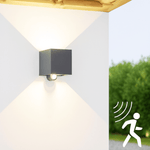 Lumo Qube Sensor Wandlamp Buitenlamp met lichtbron - 380lm 1800K - Zwart - LED.nl