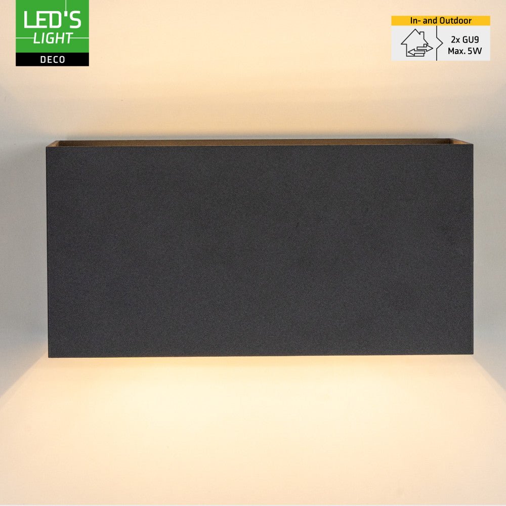 Lumo Recta Antraciet - Wandarmatuur zonder lichtbron - Excl 2xG9 - IP65 - LED.nl