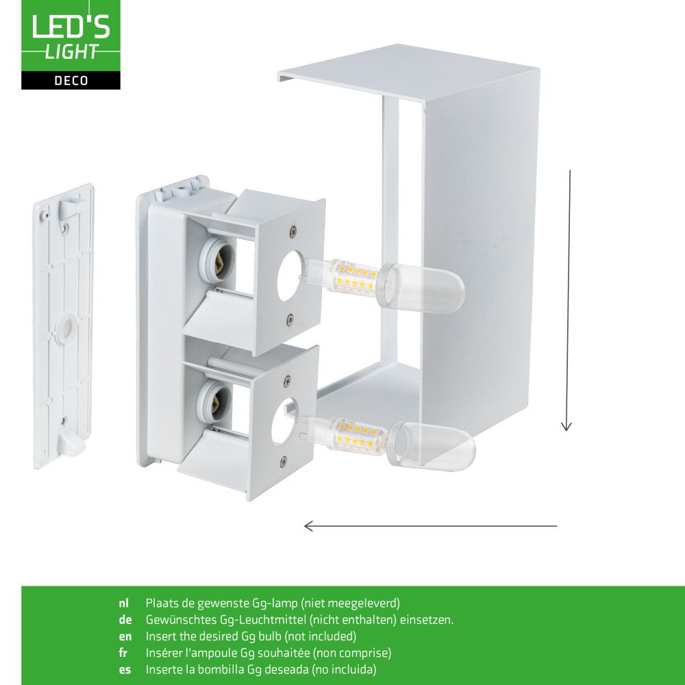 Lumo Recta Wit - Wandarmatuur zonder lichtbron - Excl 2xG9 - IP65 - LED.nl