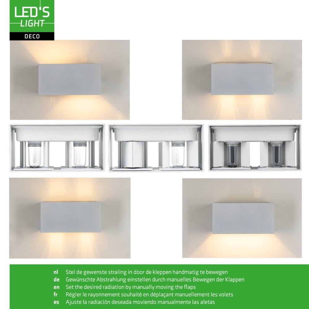 Lumo Recta Wit - Wandarmatuur zonder lichtbron - Excl 2xG9 - IP65 - LED.nl