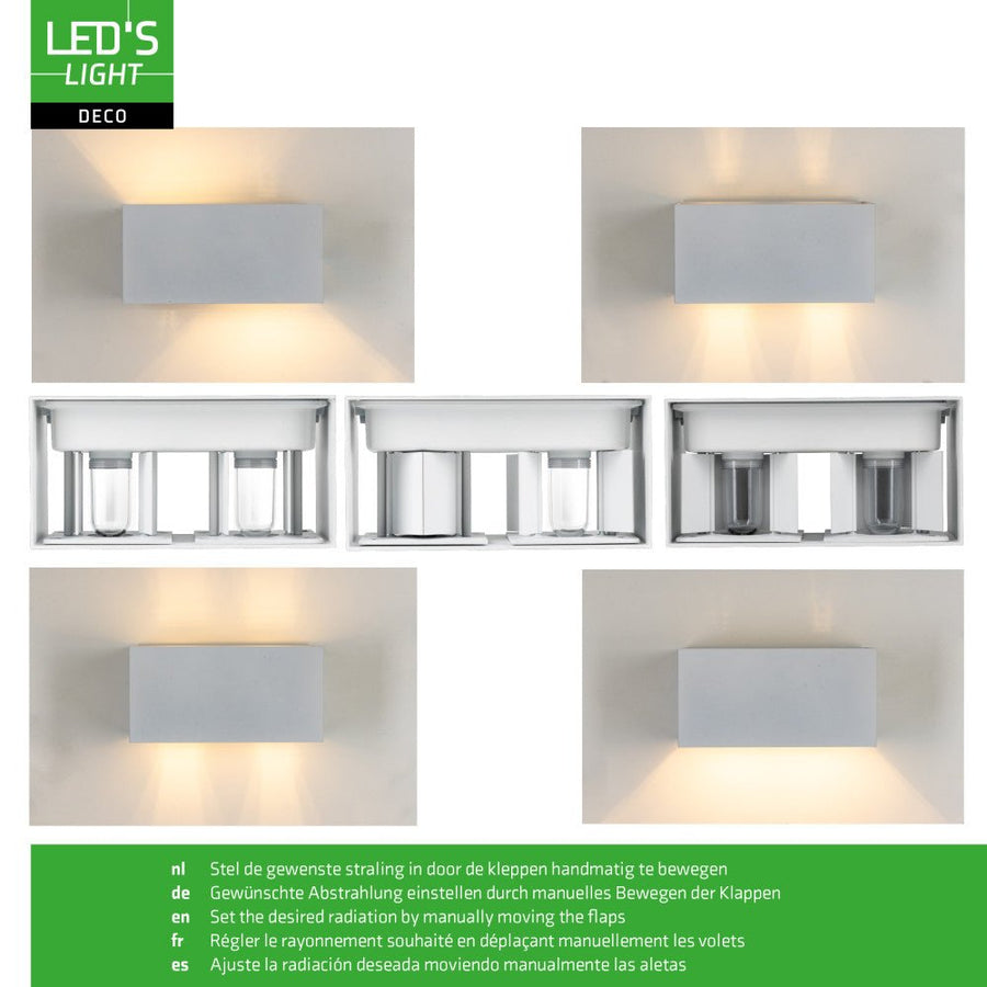 Lumo Recta Wit - Wandarmatuur zonder lichtbron - Excl 2xG9 - IP65 Wandlampen LED.nl