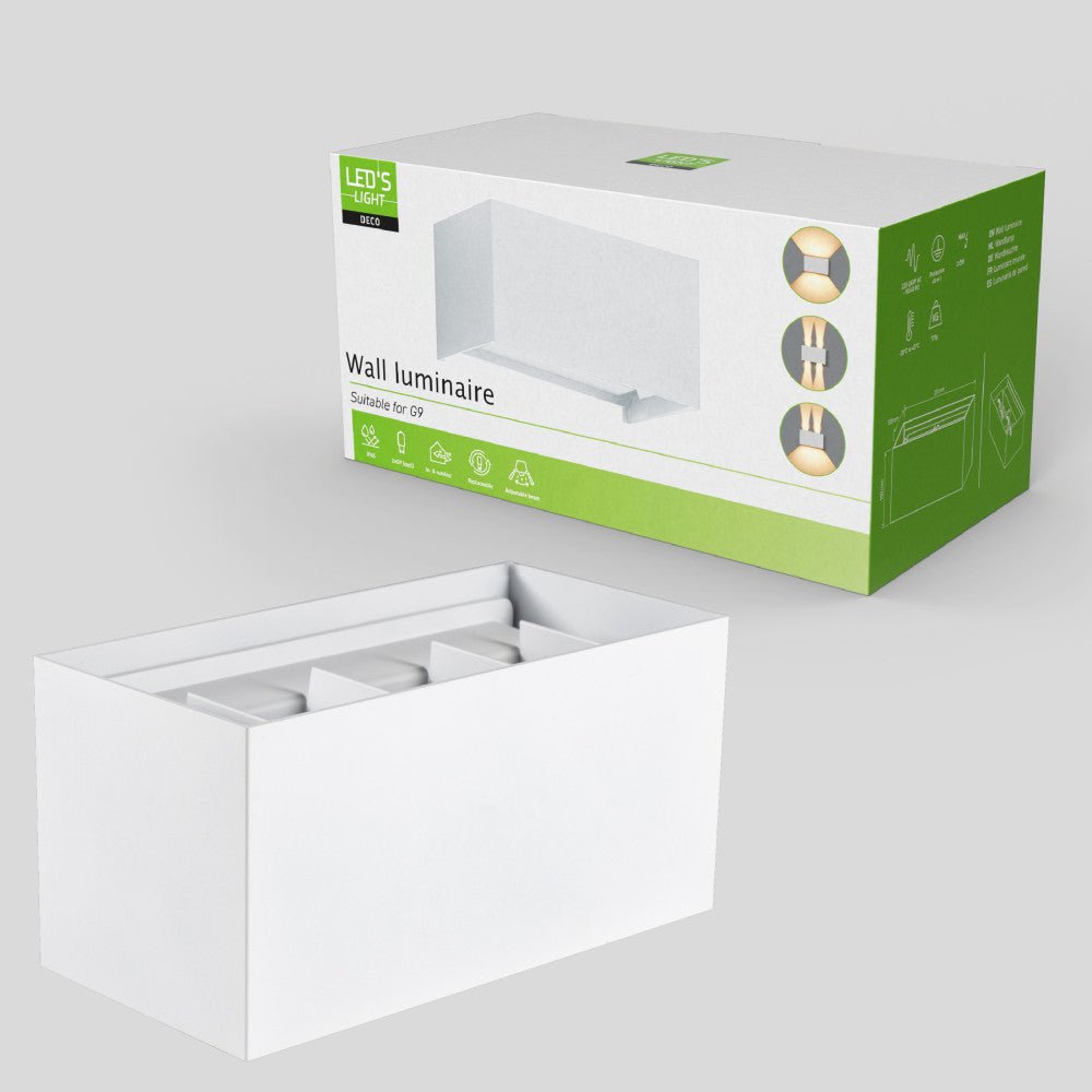 Lumo Recta Wit - Wandarmatuur zonder lichtbron - Excl 2xG9 - IP65 - LED.nl