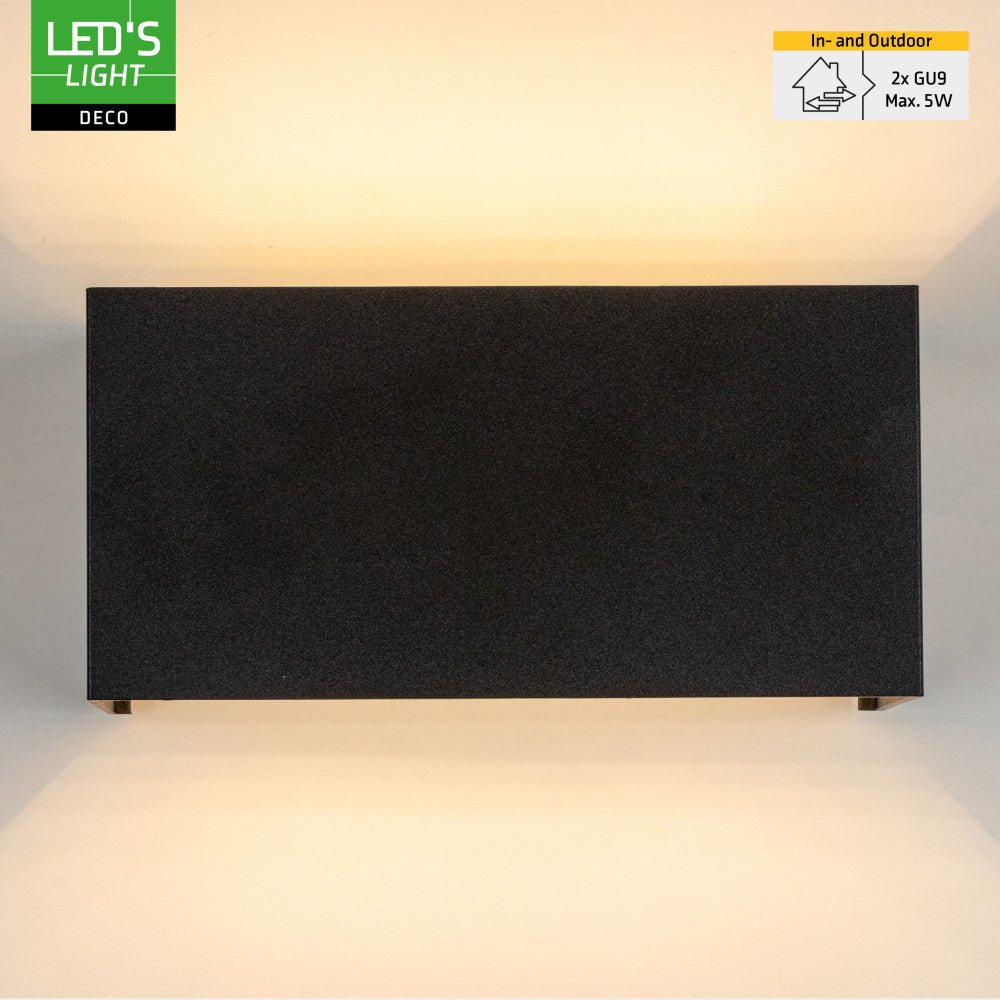 Lumo Recta Zwart - Wandarmatuur zonder lichtbron - Excl 2xG9 - IP65 - LED.nl