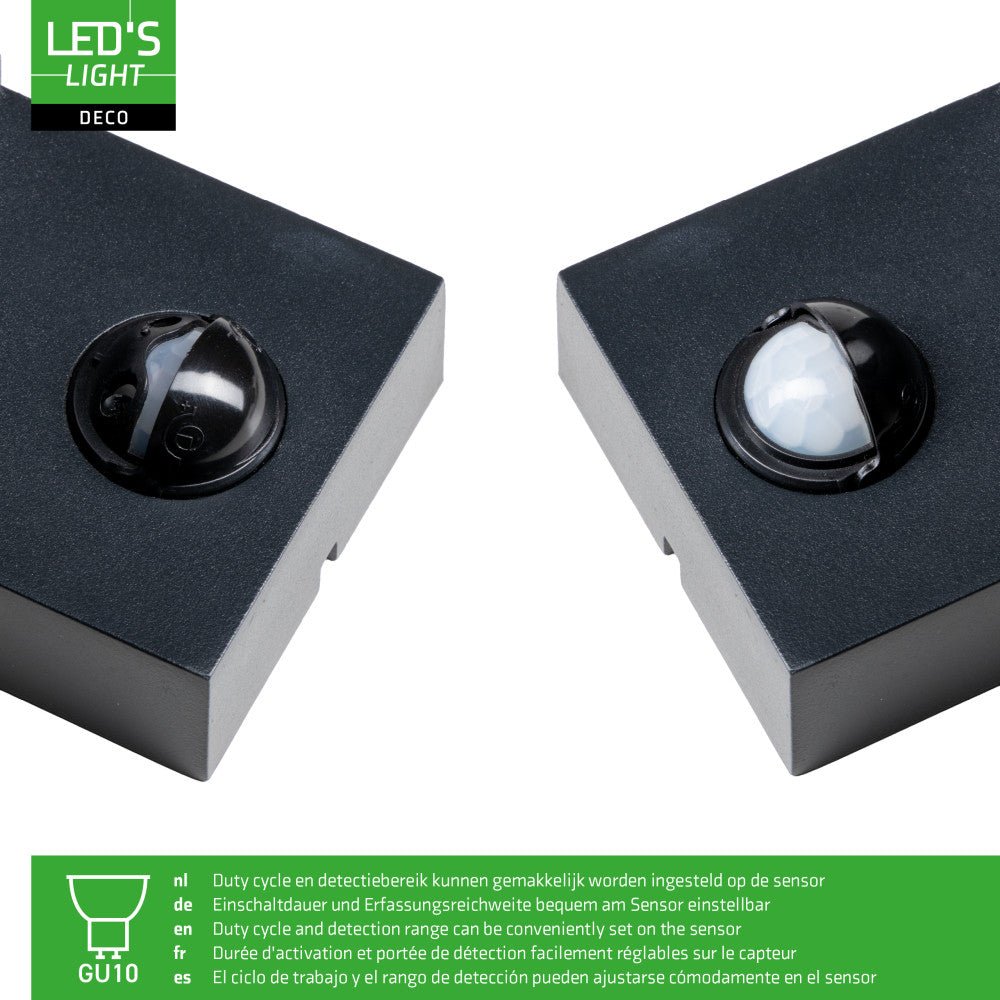 NØRD Down Sensor - Aluminium - 1xGU10 - Zwart - IP44 - LED.nl
