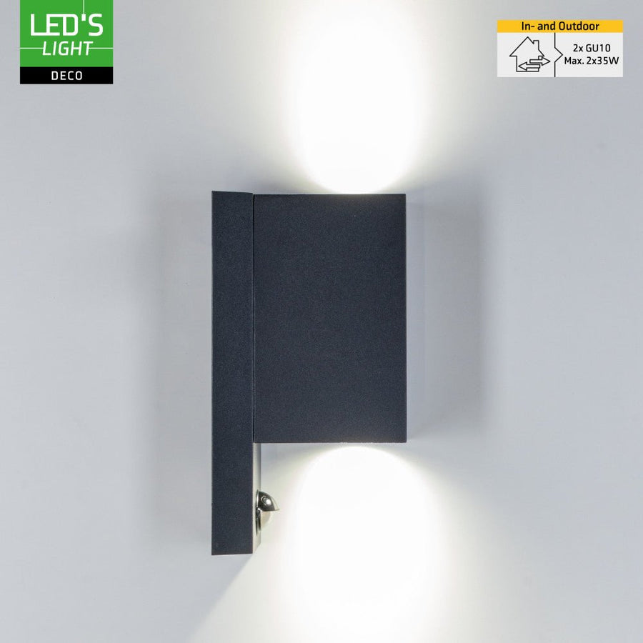 NØRD Auf- und Abwärtssensor – Aluminium – Wandleuchte – 2xGU10 – Schwarz - LED.de