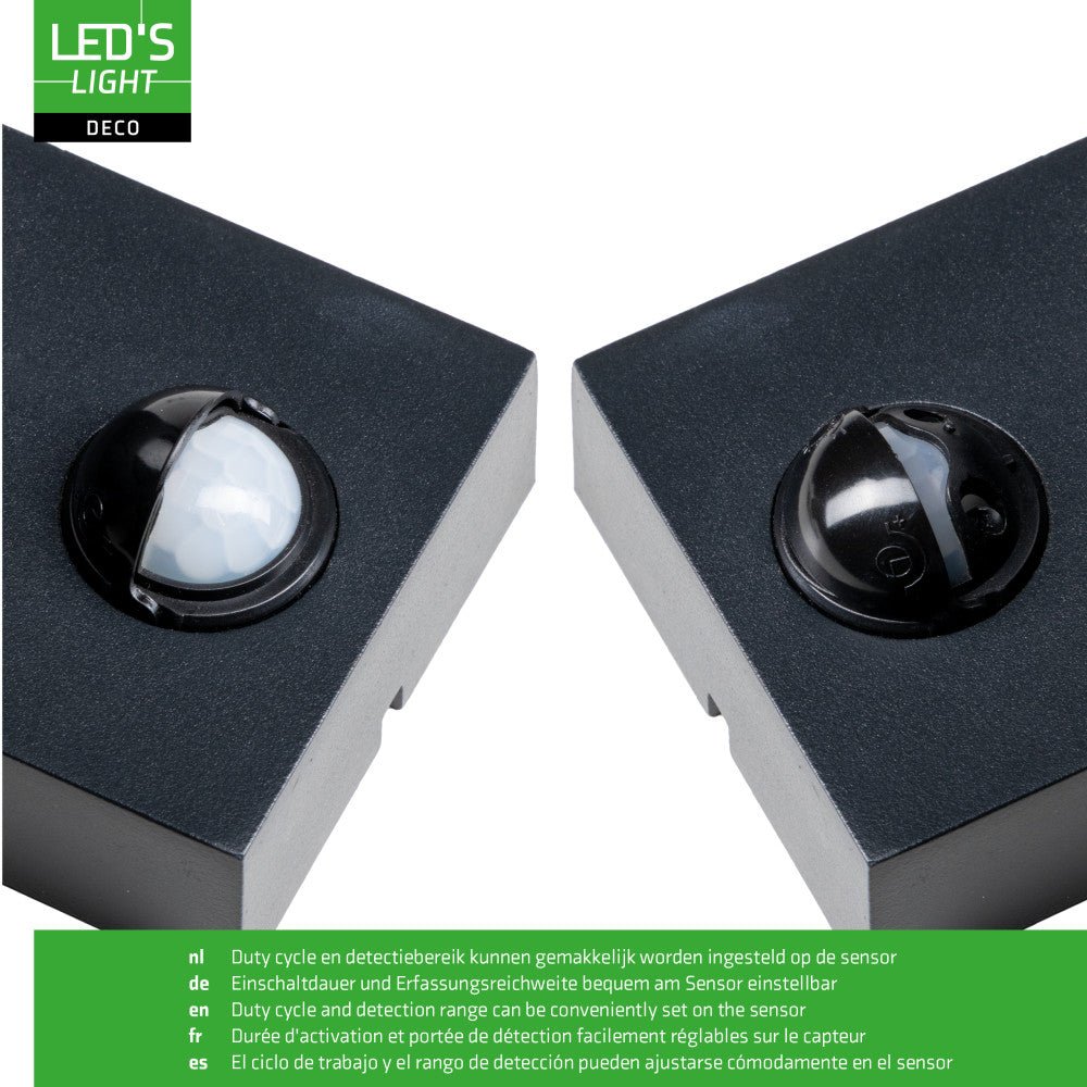 NØRD Up&Down Sensor - Aluminum - Wandarmatuur - 2xGU10 - Zwart - LED.nl