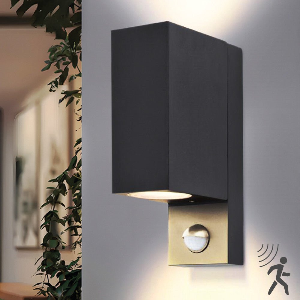 NØRD Up&Down Sensor - Aluminum - Wandarmatuur - 2xGU10 - Zwart - LED.nl