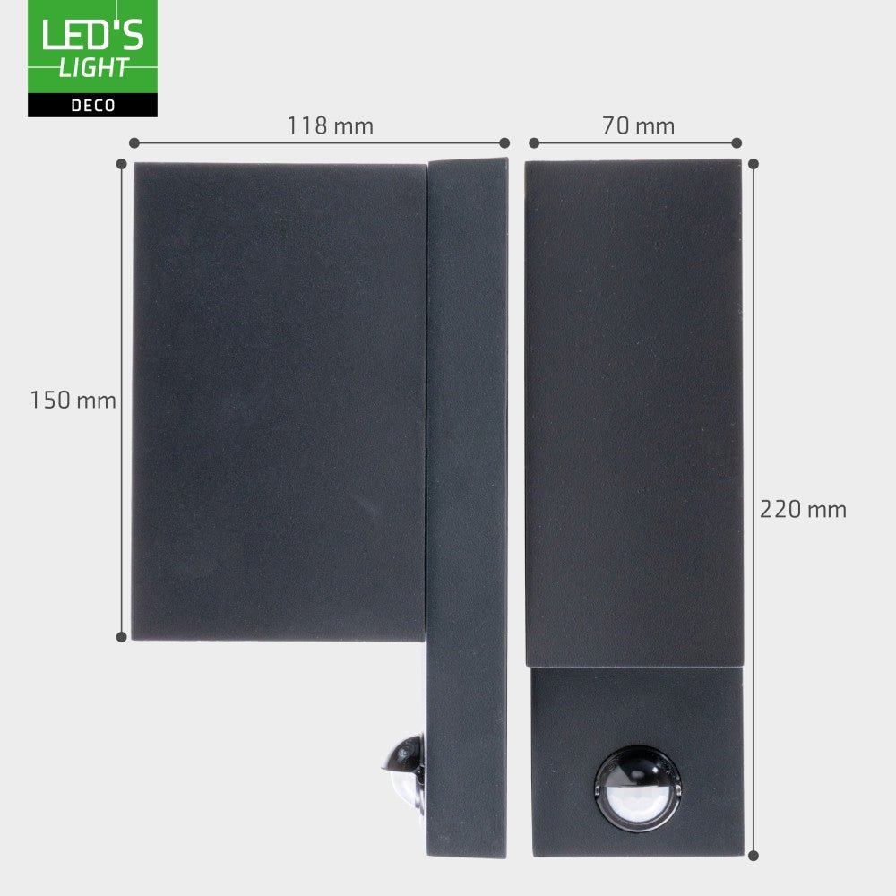 NØRD Up&Down Sensor - Aluminum - Wandarmatuur - 2xGU10 - Zwart - LED.nl