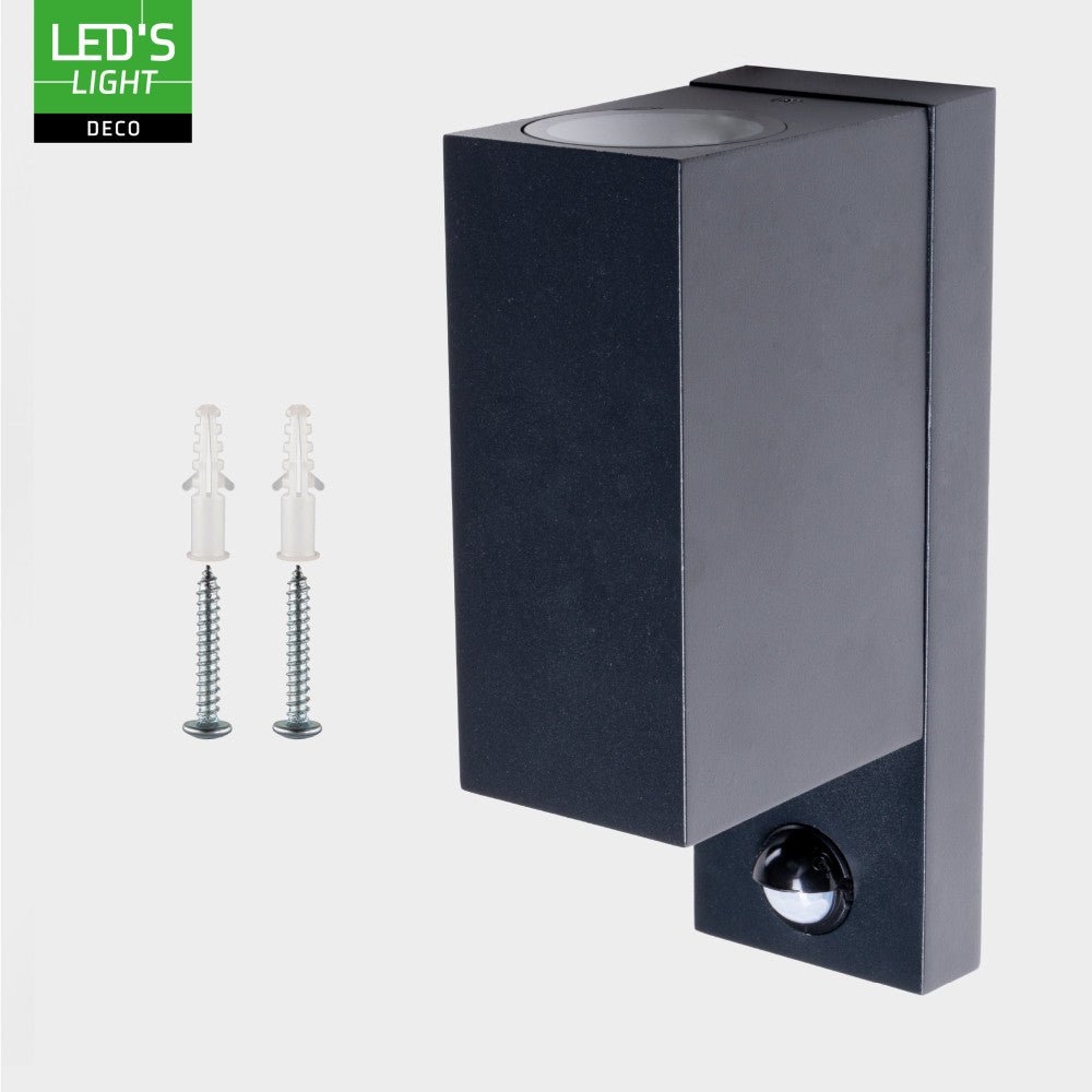 NØRD Up&Down Sensor - Aluminum - Wandarmatuur - 2xGU10 - Zwart - LED.nl
