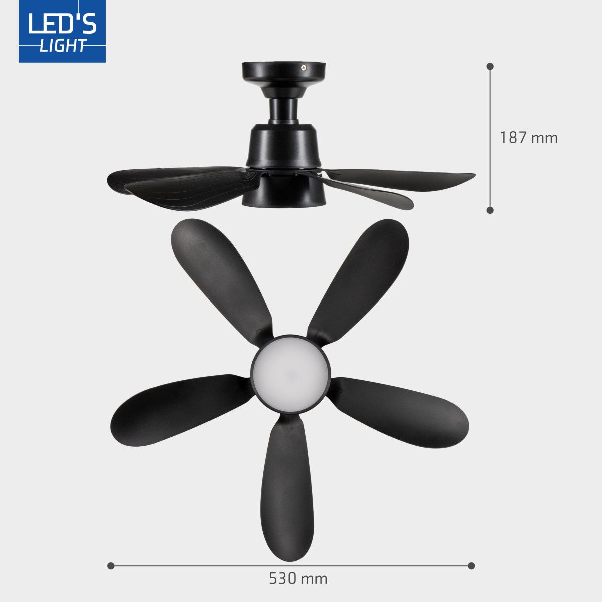 Plafondlamp met ventilator - 25W 1100lm 3000K/6500K Verwijderbare bladen Gemakkelijke installatie - LED.nl