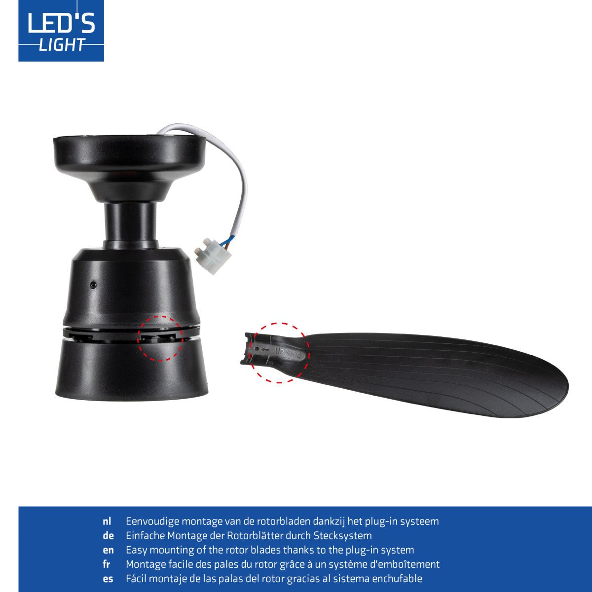 Plafondlamp met ventilator - 25W 1100lm 3000K/6500K Verwijderbare bladen Gemakkelijke installatie - LED.nl