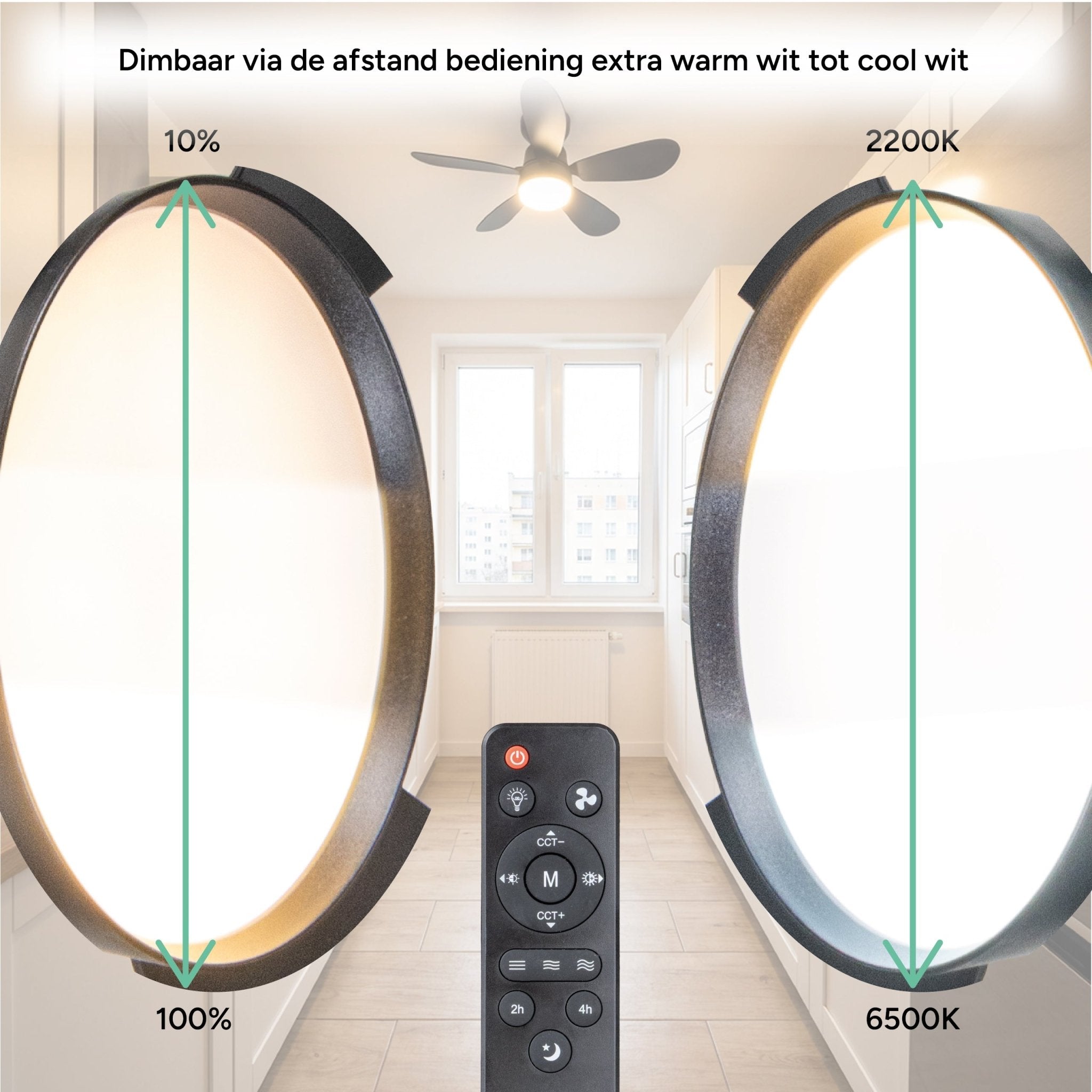 Plafondlamp met ventilator - 25W 1100lm 3000K/6500K Verwijderbare bladen Gemakkelijke installatie Plafondventilatoren LED.nl