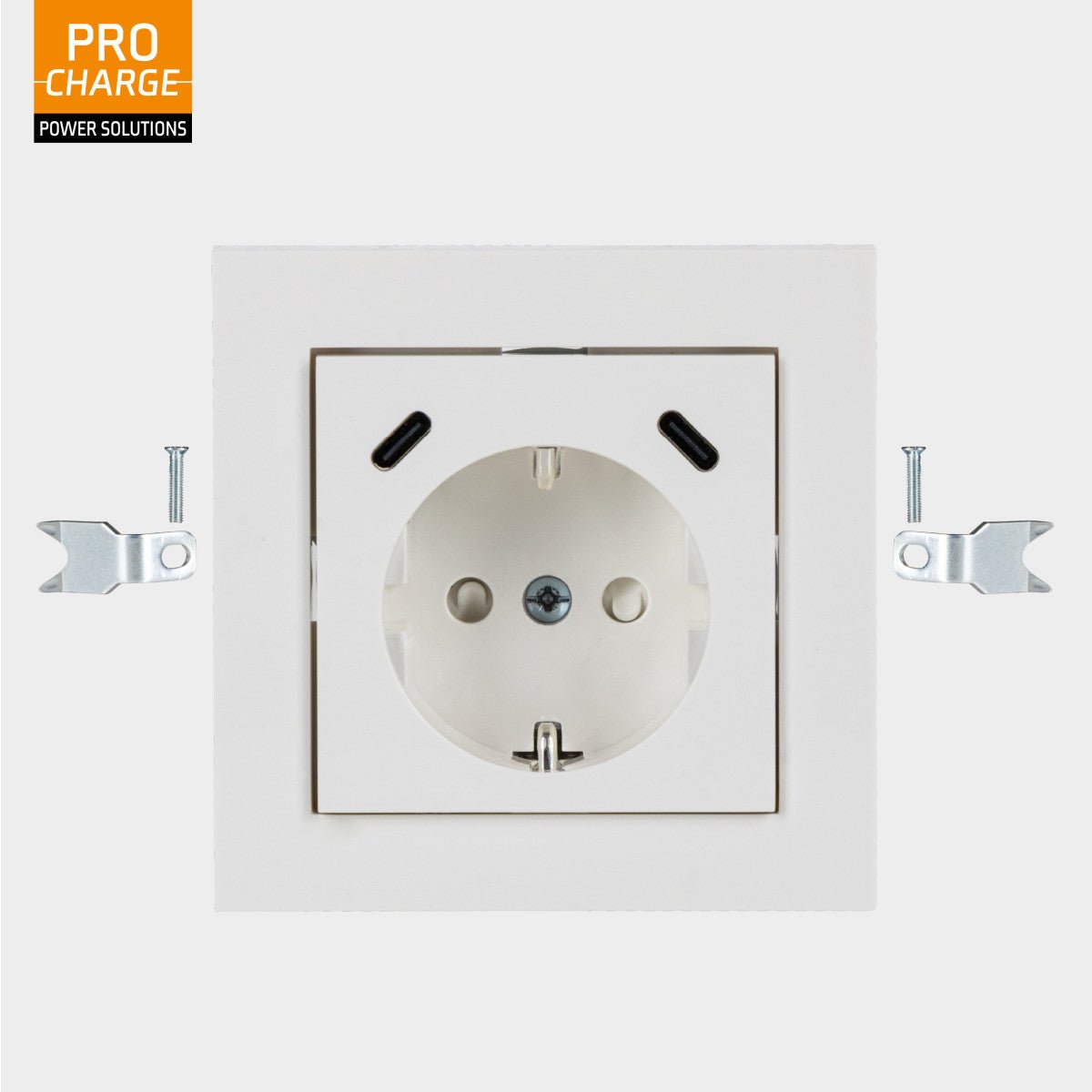 ProCharge USB - C wandcontactdoos inbouw met USB - 2 snelladers USB - C poorten - Universeel - Wit - LED.nl