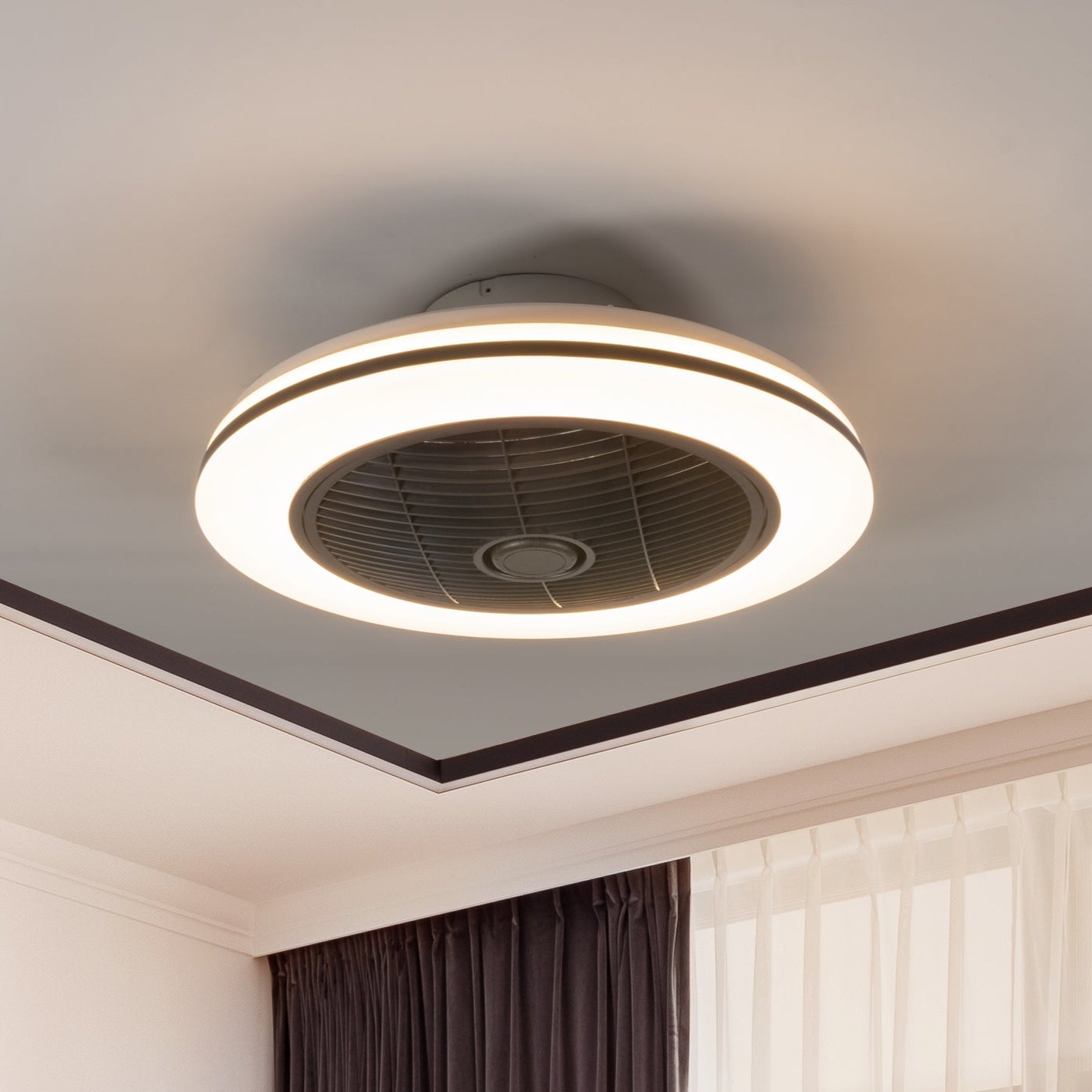 Proventa 3D Air Plafondventilator met verlichting 50 cm - Verspreidt lucht over hele kamer - Met afstandsbediening - LED.nl
